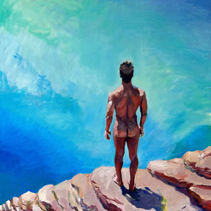 Immagine di Nude man on cliff