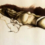 Nudo sdraiato con calze nere