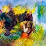 Bozzetto di “Amanti in giardino” di Gianbecchina