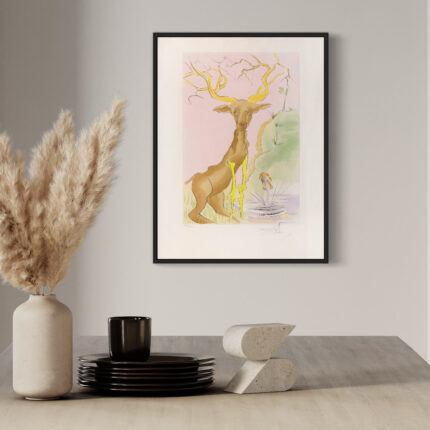 Le cerf se vojant dans l'eau