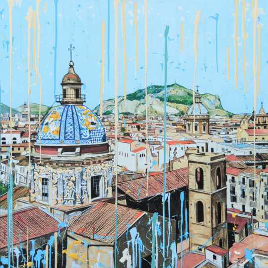 2 La cupola del Carmine Maggiore: la regina di Palermo - Stampa su tela di Marco Favata - immagine 1